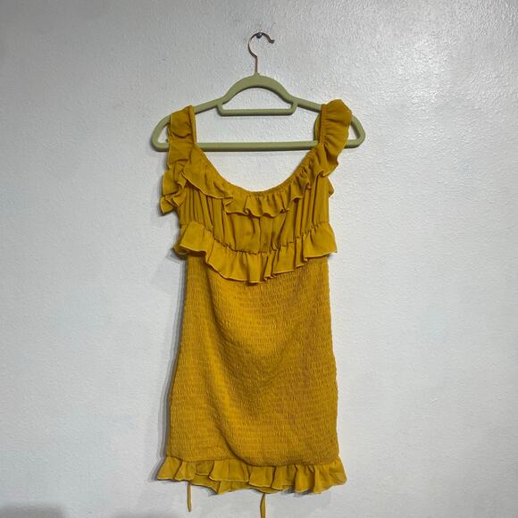 Shein Mustard Yellow Bodycon Mini Dress Sz L NWT - Picture 10 of 13
